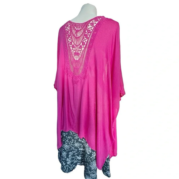 Vince Camuto Women's Pink Lace Kimono Wrap - Picture 3 of 6